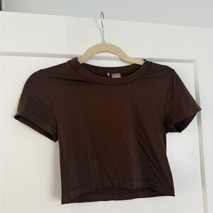 Aritzia Seamless Dark Brown Women's Crop Top
